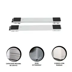 GENERICO - Pack2 Soporte con Ruedas para Muebles Plat Y+Ligas de Regalo