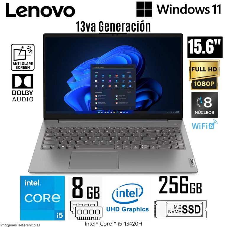 Laptop V15 G4 IRU Intel Core i5-13420H 8GB RAM 256GB SSD 15.6" FHD - 83A100GKLM
