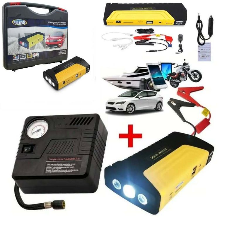 Kit Arrancador Bateria Auto Carro Recargable Power Bank 12v -12174