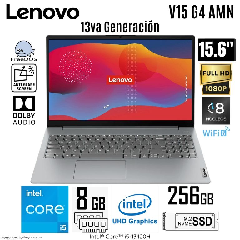 Laptop V15 G4 IRU Intel Core i5-13420H 8GB RAM 256GB SSD 15.6" FHD Free Dos - 83A100GKLM