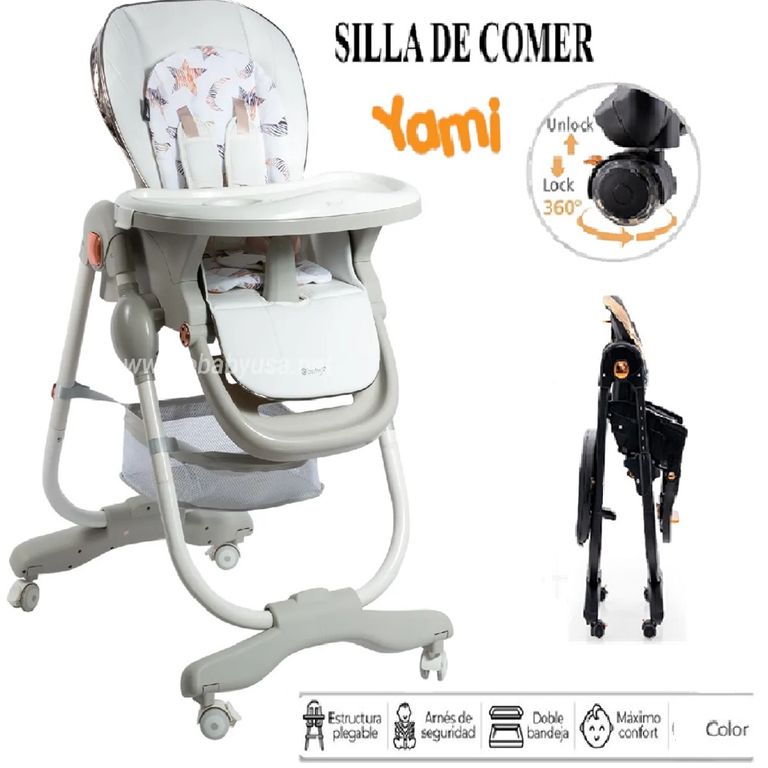 SILLA DE COMER YAMI PLEGABLE CON CANASTILLA