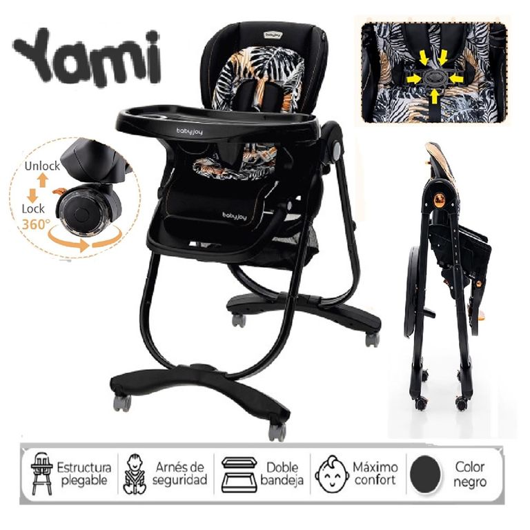 SILLA DE COMER YAMI PLEGABLE CON CANASTILLA