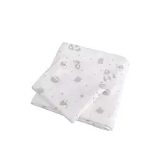 SESAMO - Sabanas para Pack and Play Bebe 100% Algodón Cohetes Gris