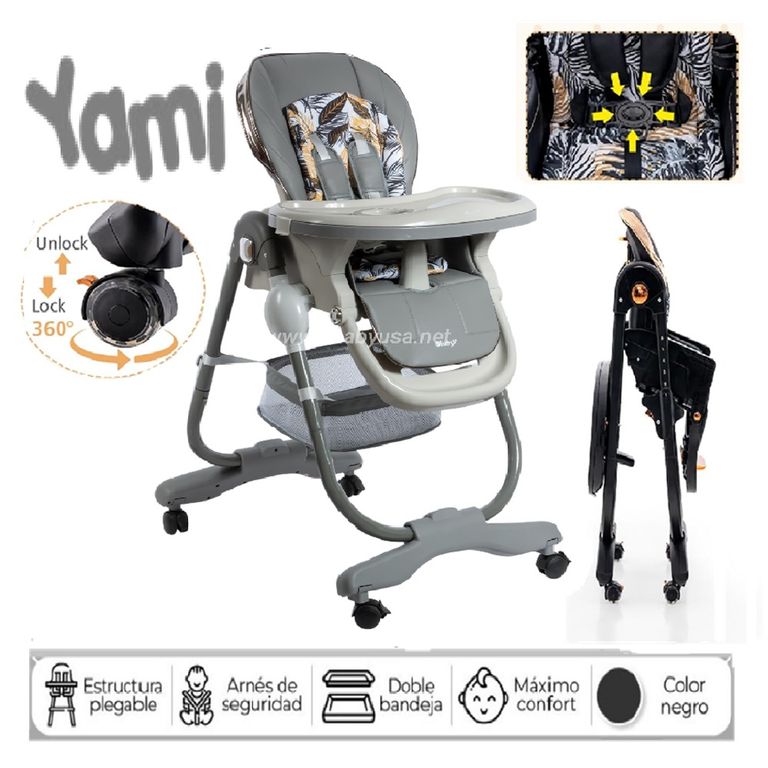SILLA DE COMER YAMI PLEGABLE CON CANASTILLA