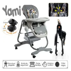 EBABY - SILLA DE COMER YAMI PLEGABLE CON CANASTILLA
