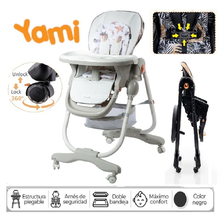 SILLA DE COMER YAMI PLEGABLE CON CANASTILLA
