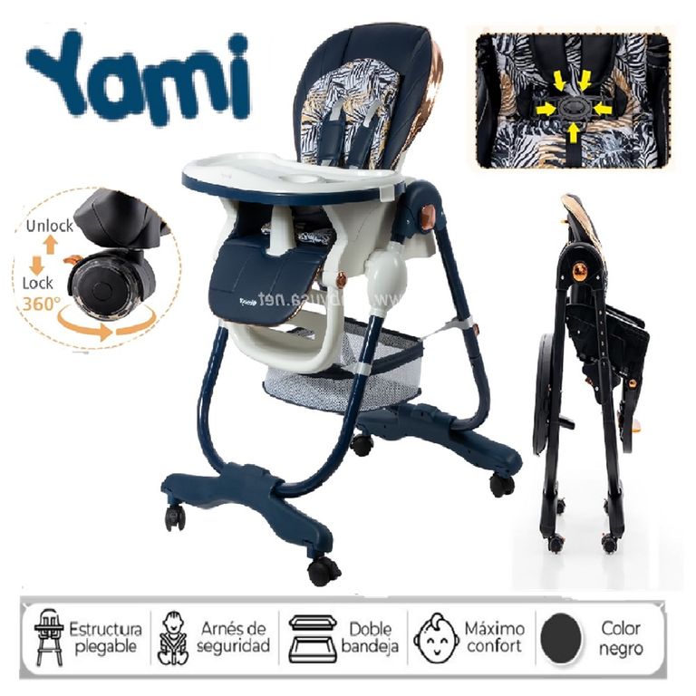SILLA DE COMER YAMI PLEGABLE CON CANASTILLA