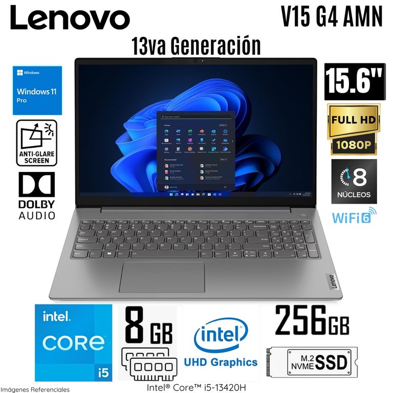 Laptop V15 G4 IRU Intel Core i5-13420H 8GB RAM 256GB SSD 15.6" FHD - 83A100GKLM