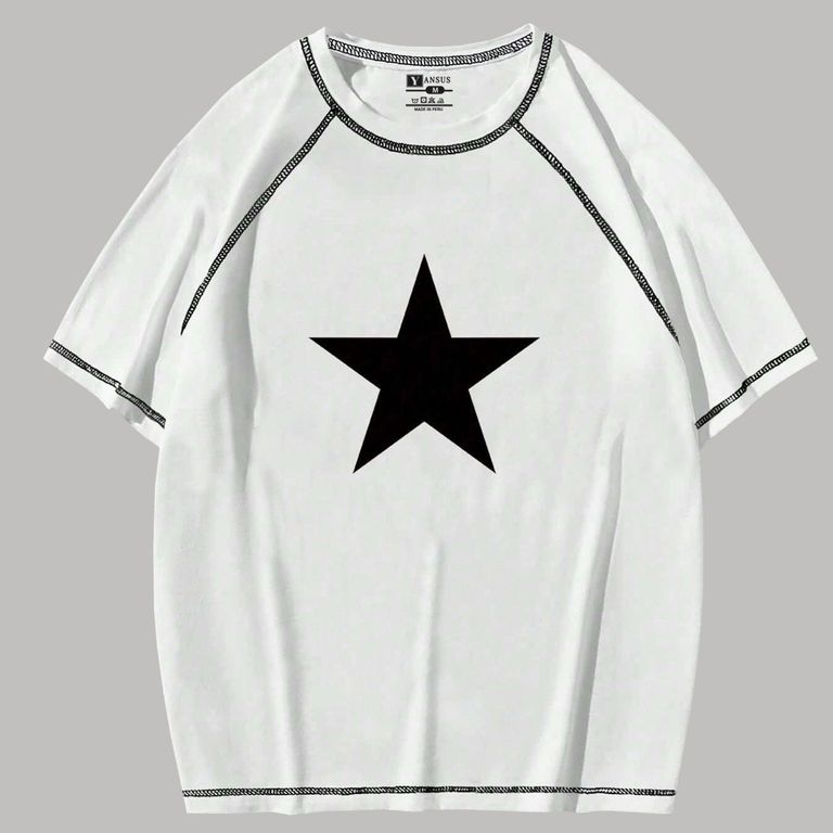 Polo Oversize Hombre Estampado Estrella
