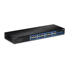 TRENDNET - Switch Gigabit Net 28 Puertos Teg-284Ws Para Rack, Ideal Para Redes Eficientes