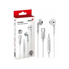 GENIUS - Audífonos Hs-M365 In-Ear Usb-C Blancos Con Micrófono Y Sonido De Alta Calidad