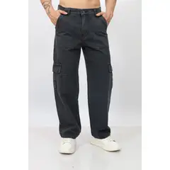 QH - Pantalón Baggy Cargo Hombre Denim 100% Algodón