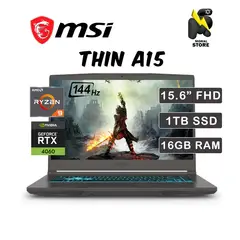 MSI - LAPTOP THIN A15 AI B8VF /AMD RYZEN 9 -8945HS / DISCO 1.0 TB SSD / RAM 16 GB /N-VIDIA RTX 4060