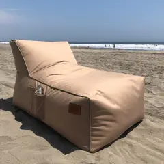 GENERICO - Puff Playero Lino Color Beige Palmo