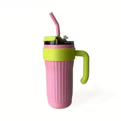 GENERICO - TAZA DE ACERO INOXIDABLE PORTABLE 800ML - ROSA