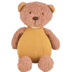 TIKIRI - Peluche algodón orgánico oso bebé clásico amarillo