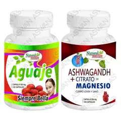 GENERICO - PACK AGUAJE SIEMPRE BELLA + ASHWAGANDHA & CITRATO DE MAGNESIO 100 CÁPSULAS