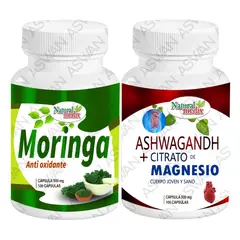 GENERICO - PACK MORINGA + ASHWAGANDHA & CITRATO DE MAGNESIO 100 CÁPSULAS