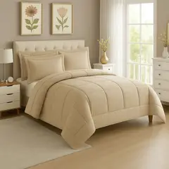 GENERICO - EDREDON KING DAILY SET CUADROS ALGODON + FUNDAS DE ALMOHADA