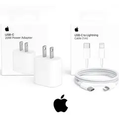 APPLE - Cargador Tipo C 20w + Cable C a Lightning iPhone