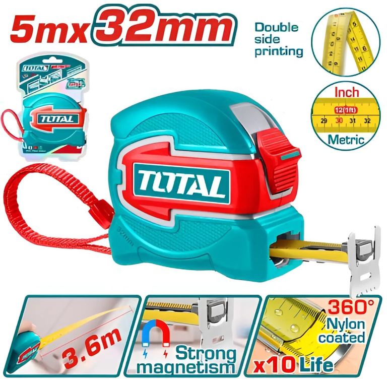 Wincha Cinta Métrica De 5M X 32MM Total - TMT80532