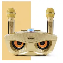 GENERICO - PARLANTE BLUETOOTH SD-306 KARAOKE 20W CON DOBLE MICRÓFONO COLOR DORADO