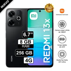 REDMI - Celular Xiaomi 13X 4G 256GB 8GB RAM cámara 108MP + 2MP frontal 13MP 67 negro