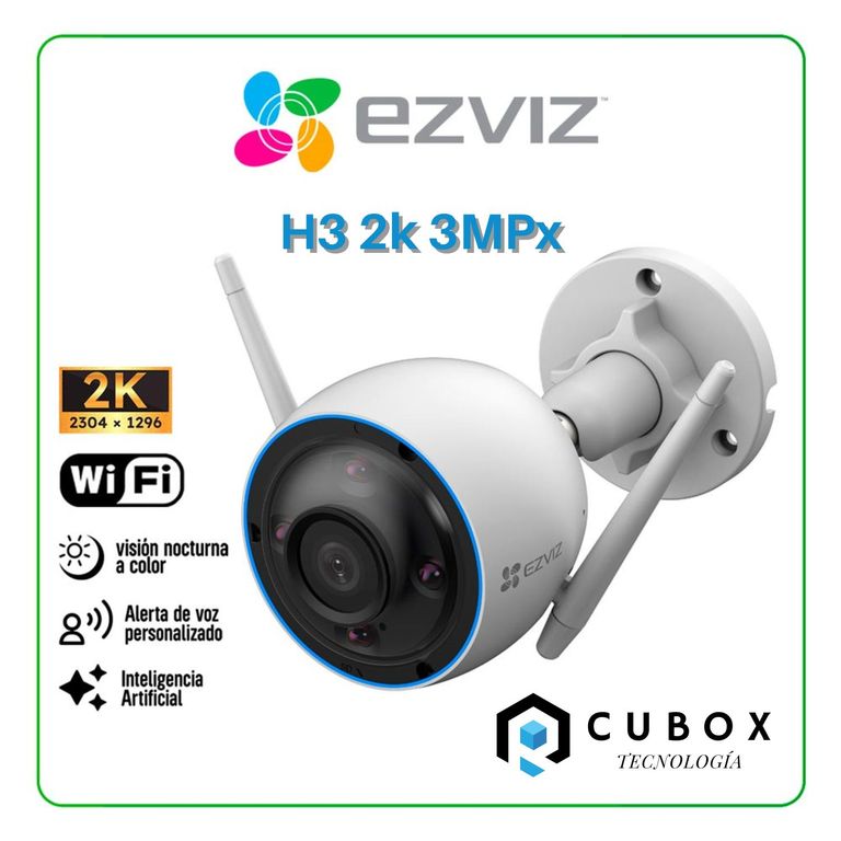 Cámara Seguridad H3 3Mp 2K Vision Nocturna Color