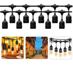 SEISA - Cable Socket Luces Guirnalda De 10 Metros Para 20 Focos