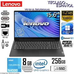 LENOVO - Laptop V15 G2 IJL 82QY00SALM Intel Celeron N4500 8GB RAM 256GB SSD 156 FHD