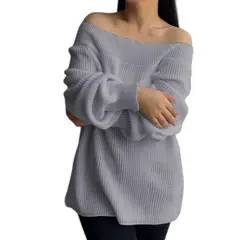 GENERICO - Chompa Mujer Hombros Hilo Dralom 359G-24 Color Gris