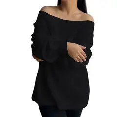 GENERICO - Chompa Mujer Hombros Hilo Dralom 359G-24 Color Negro