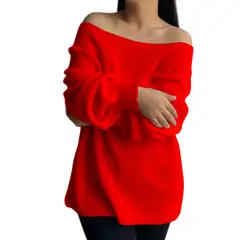 GENERICO - Chompa Mujer Hombros Hilo Dralom 359G-24 Color Rojo