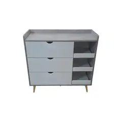 GENERICO - Cómoda para Bebé con Repisas Estilo Vintage Tono Ibiza