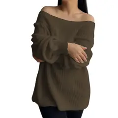 GENERICO - Chompa Mujer Hombros Hilo Dralom 359G-24 Color Marron