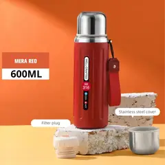 GENERICO - Termo Premium Vacuum 600ml Acero Inoxidable - Rojo