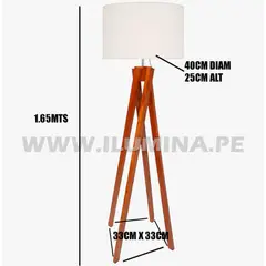 GENERICO - Lámpara de Pie Wood Led