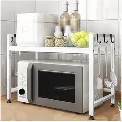 GENERICO - MUEBLE PARA MICROONDAS PLEGABLE ADAPTABLE AL TAMAÑO COLOR NEGRO