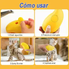 GENERICO - Cepillo Peine a Vapor 3 en 1 Recargable para Perros y Gatos