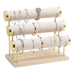 GENERICO - Porta Pulsera 3 Niveles de Terciopelo para Collares Relojes Tobilleras