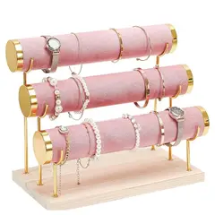 GENERICO - Porta Pulsera 3 Niveles de Terciopelo para Collares Relojes Tobilleras