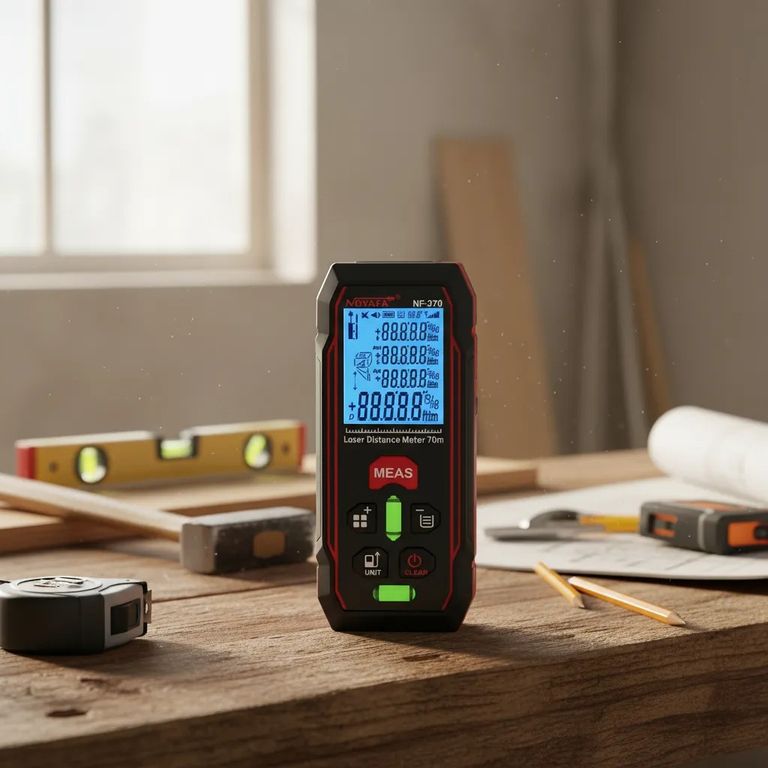 Medidor distanciometro Láser Digital NF-270 hasta 70 metros funciona con 3 Pilas AAA