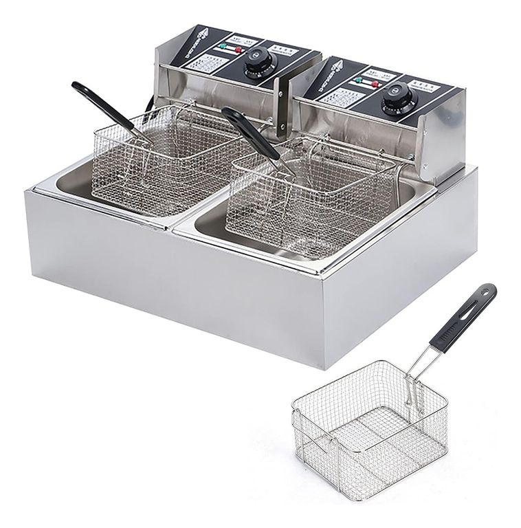 Freidora De Aceite Eléctrica Automática 12l Acero Inoxidable