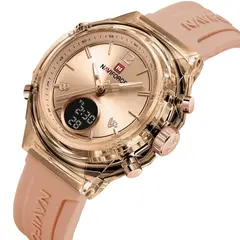 NAVIFORCE - Reloj para mujer rose gold resistente al agua