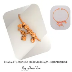 GENERICO - BRAZALETE-PULSERA RIGIDA BELLEZZA - DORADO ROSE