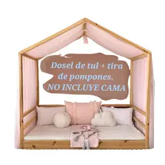 GENERICO - NO INCLUYE CAMA Dosel tul para cama Casa montessori