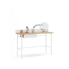 TU MESITA - Escritorio Industrial Moderno Alanis color BlancoDuna 1 cajón