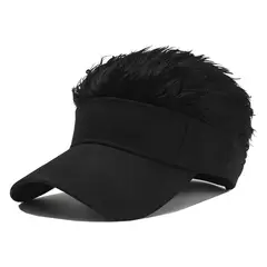 LUMINA - VISERA DE CABELLO ARTIFICIAL - AJUSTABLE PARA CABEZAS DE TODOS LOS TAMAÑOS NEGRO