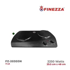FINEZZA - Cocina Eléctrica 2 Hornillas FZ-203D3N