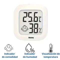 GENERICO - TERMOMETRO DIGITAL MINI LCD SMARTSMILE MONITOREA TEMPERATURA Y HUMEDAD